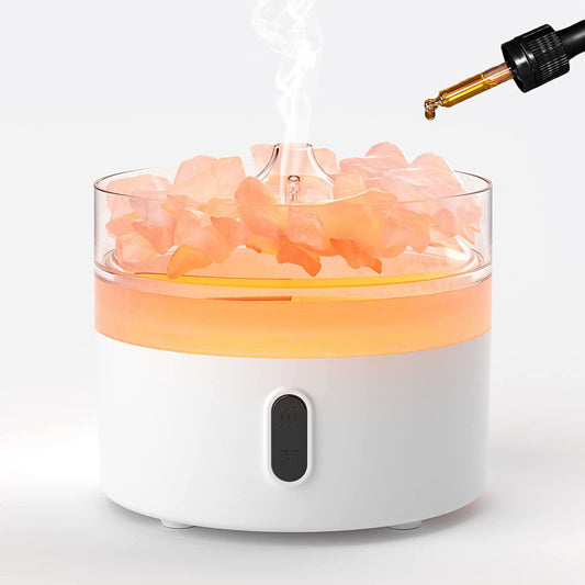 Himalayan Salt Aroma Diffuser - Night Light - USB-C - Flame Effect ( salt included)