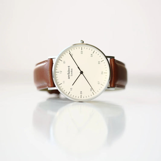 Personalised Minimalist Watch + Walnut Strap