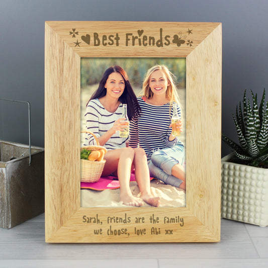 Personalised Best Friends 5x7 Wooden Photo Frame
