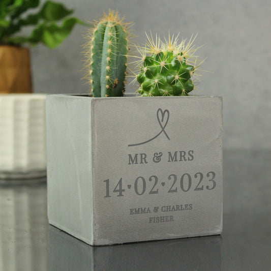 Personalised Special Date Concrete Plant Pot