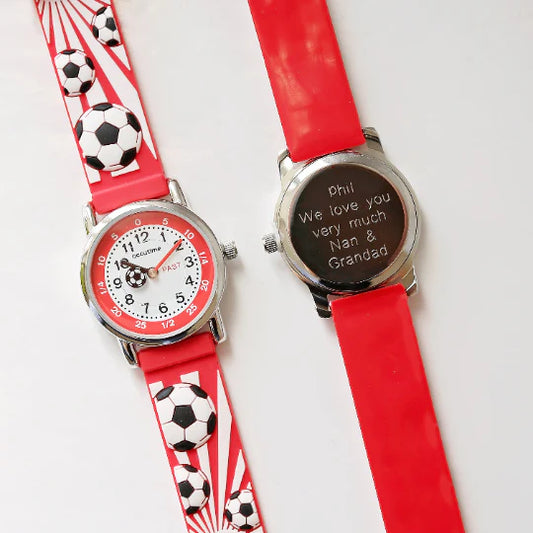 Personalised Kids 3D Football Watch - Red