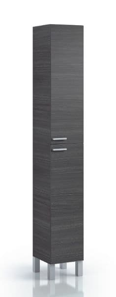 Tall Narrow Bathroom Cupboard Oak Grey