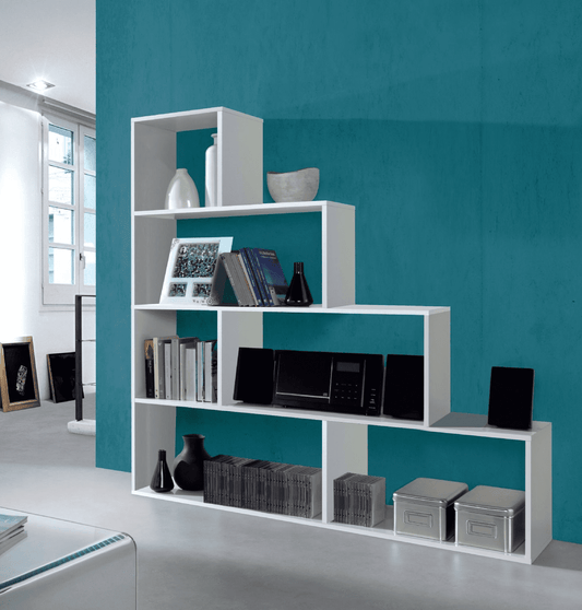 Step Bookcase White Gloss Lounge Furniture