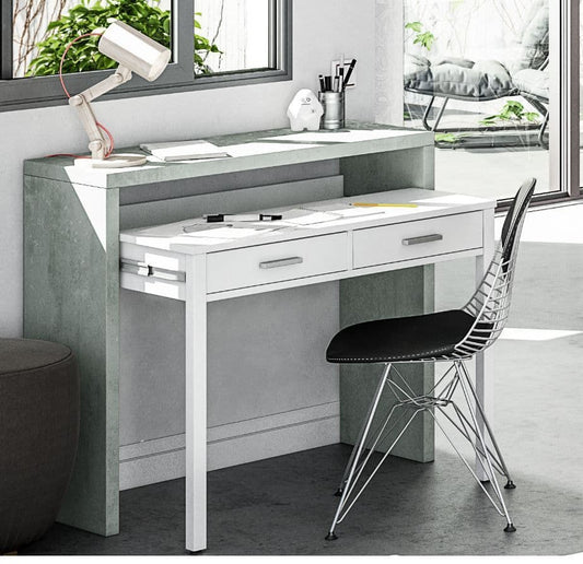 Artic Concrete Grey And White Desk/Dressing Table or Console Table