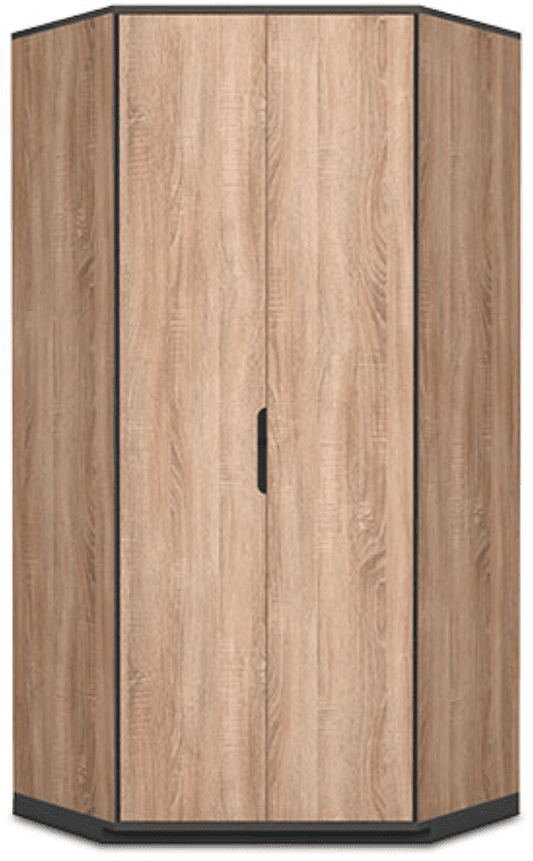 Oak Effect 2 Door Corner Wardrobe